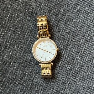 Fossil Women's Gold and White Watch